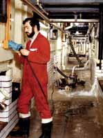 Portable pump connection at a beverage plant.