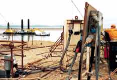 Electrical equipment supply at a shipyard.