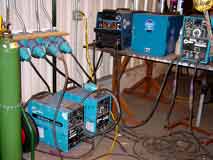 Welding machine connections.